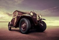 Luksusowy samochód, Vintage - fototapeta 366x254 cm