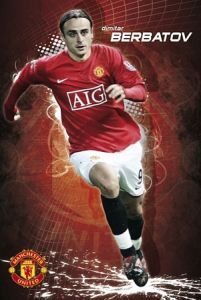 plakat sportowy z piłkarzem klubu Manchester United, Berbatov, sezon 2008/2009