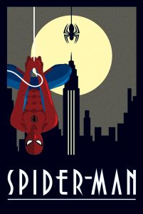 Spider-man wiszący na pajęczynie Marvel Plakat 61x91,5 cm
