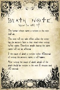 Death Note Zasady anime - plakat