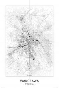 Warszawa - Czarno-biała mapa