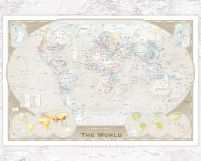 Mały plakat przedstawiający mapę świata. Wersja anglojęzyczna