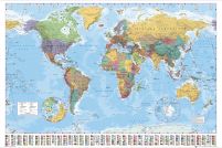 polityczna mapa świata w wymiarach 140x100 cm do powieszenia na ścianę