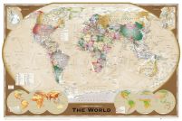 Mapa Świata Triple Projection - plakat