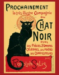 plakat na ścianę z czarnym kotem Chat Noir