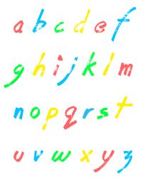 mały edukacyjny plakat na ścianę z kolorowym alfabetem