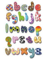 Mały plakat edukacyjny z kolorowym alfabetem