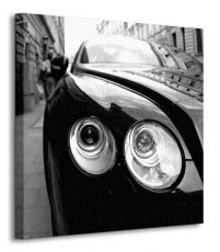 perspektywa canvasu przedstawiającego prawy błotnik z reflektorami czarnego Bentleya