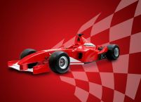 fototapeta przedstawiająca czerwony bolid Formuły 1