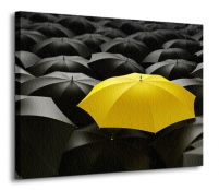 Żółta parasolka - Obraz na płótnie