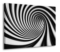 Czarno-biały tunel - Obraz na płótnie
