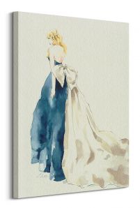 kobieta w niebieskiej sukni - obraz na płótnie