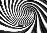 Czarno-biały tunel - fototapeta 366x254 cm