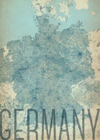 artystyczna mapa ścienna o wymiarach 50x70 cm zatytułowana Germany, vintage