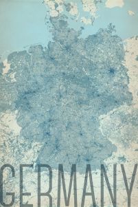stylowa mapa ścienna o wymiarach 61x91,5 cm zatytułowana Germany, vintage