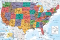 Usa, mapa ścienna Stanów Zjednoczonych w języku angielskim