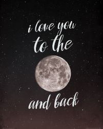 I love you to the moon and back - plakat 40x50 cm