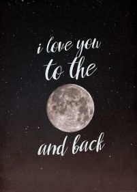 I love you to the moon and back - plakat 50x70 cm