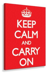 Keep Calm and Carry On (Red) - Obraz na płótnie 90x120 cm