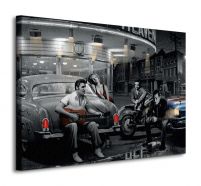 Obraz 80x60 przedstawiający grającego Elvisa Presleya na skrzyżowaniu