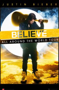 Duży plakat 61x91,5 cm Justina Biebera promujący tracę koncertową na całym świecie Believe
