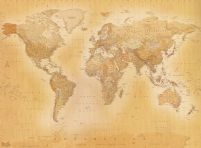 Mapa świata - Styl Vintage - fototapeta