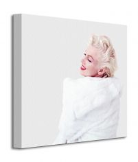 Marilyn Monroe (białe futro) - Obraz na płótnie