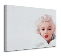 Obraz na płótnie przedstawia Marilyn Monroe na białym tle