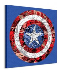 Marvel (Captain America Shield Collage) - Obraz