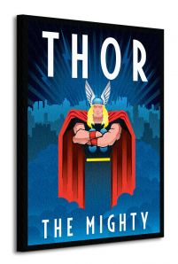 Obraz o wymiarach 60x80 przedstawiający Thora na niebieskim tle