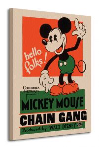 Obraz na płótnie przedstawia starą okładkę filmu z Myszką Miki z 1930 roku