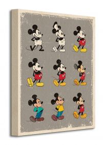 Obrazek 30x40 przedstawia Myszkę Miki w wieluy wersjach