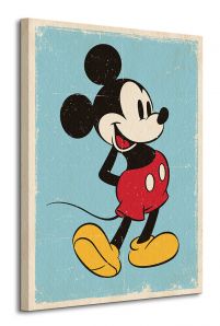 Obraz na płótnie przedstawia myszkę Miki na niebieskim tle