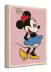 Obraz 30x40 przedstawia Myszkę Minnie na różowym tle