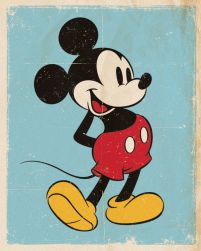 Myszka Mickey W stylu Retro Plakat