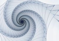 grafika Niebieski spiralny fractal - fototapeta