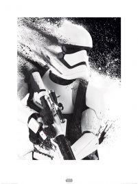 czarno-biała reprodukcja na ścianę Star Wars The Force Awakens Stormtrooper