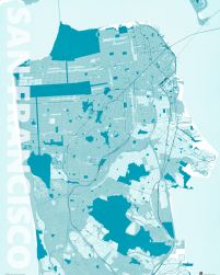 San Francisco - Błękitna mapa