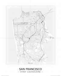 San Francisco - Czarno-biała mapa
