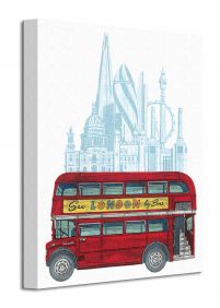 czerwony autobus londyn - obraz na płótnie