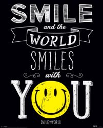 plakat typograficzny Świat Uśmiecha Się Do Ciebie