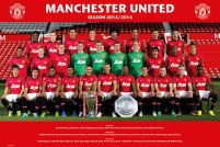 Zdjęcie drużynowe Manchester United w sezonie 13/14 - plakat