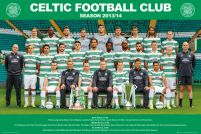 plakat ze zdjęciem drużynowym Celticu na rok 2013/14
