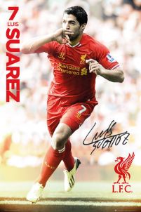 Plakat na ścianę z Luisem Suarezem z Liverpoolu z sezonu 2013/2014
