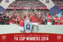 plakat z drużyną Arsenal FA Cup Winners 13/14