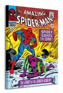 Obraz na płótnie przedstawia okładkę komiksu ze Spidermanem
