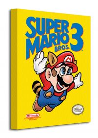 Obrazek na płótnie przedstawia postać Mario Bros. na żółtym tle