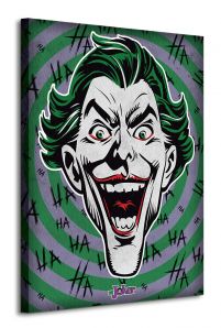 Obraz na płótnie przedstawia śmiejącego się Jokera
