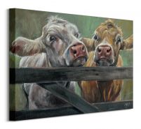 dwie krowy - obraz na płótnie