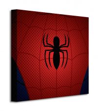 Perspektywa obrazu na płótnie przedstawiającego symbol Spidermana